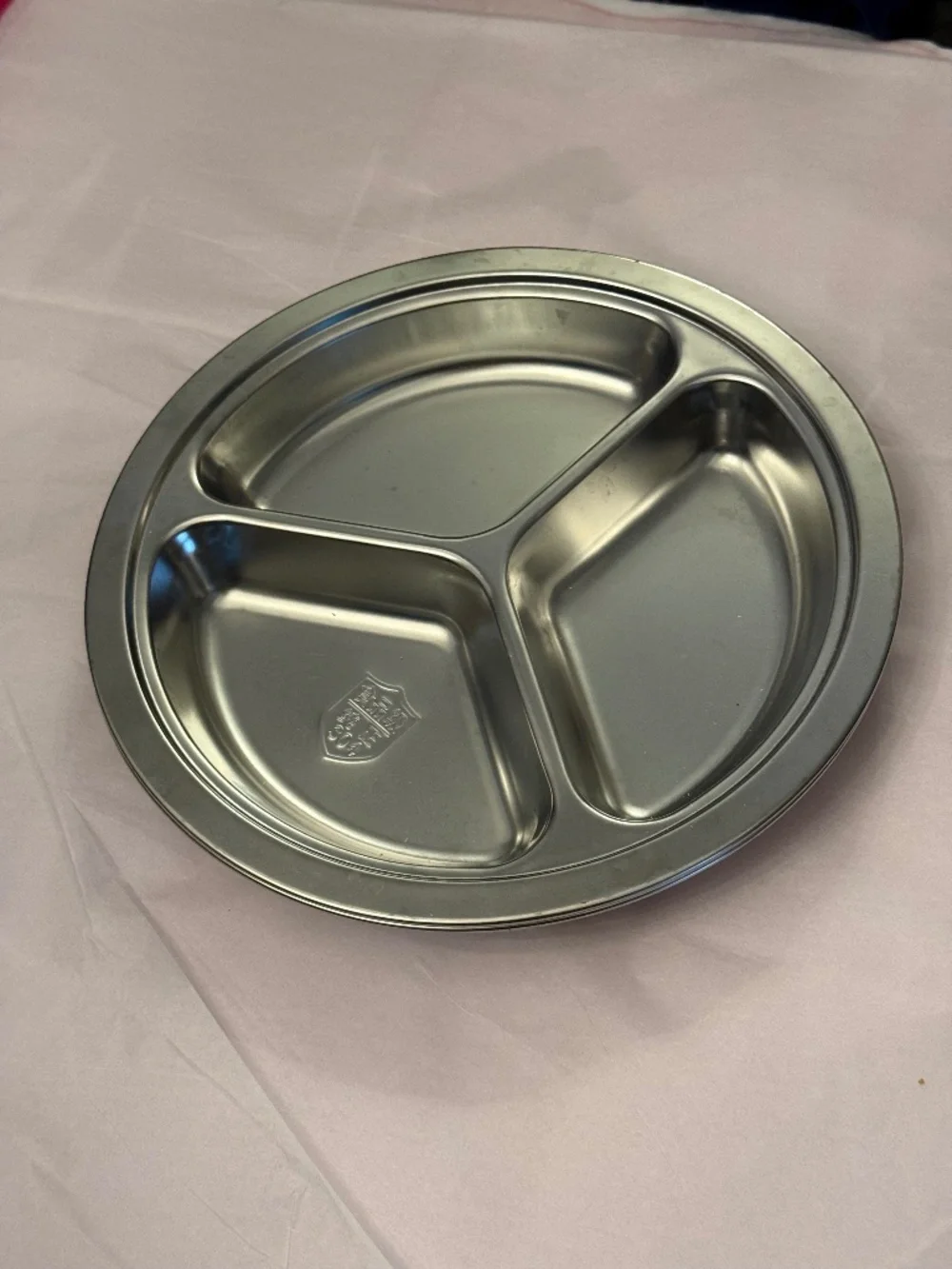 Set of 2 Stainless Steel Divided Dinner Plates
